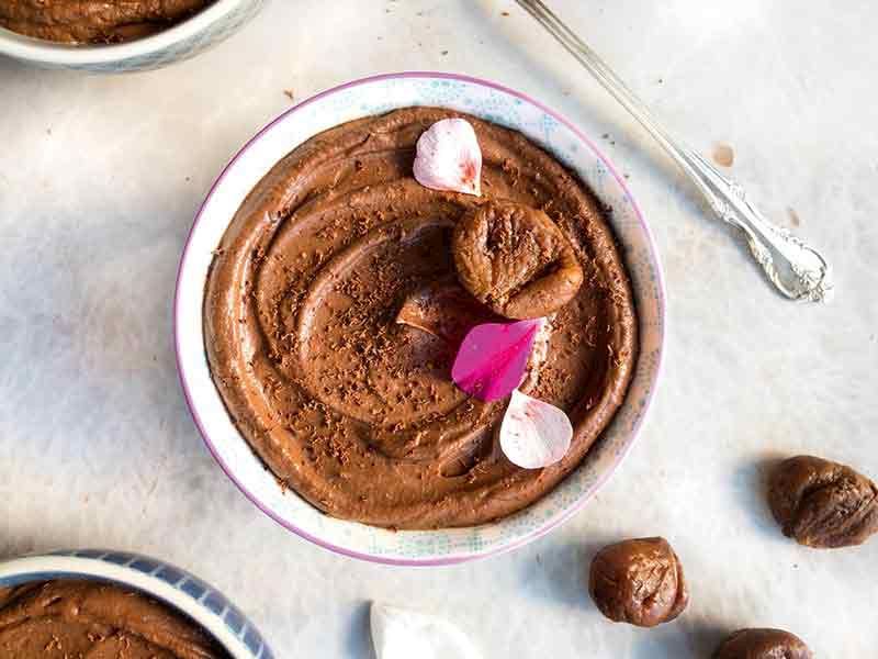 çikolatalı kestaneli vegan mousse