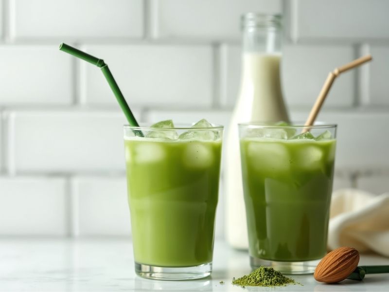 Matchalı Buzlu Badem Sütü Shake