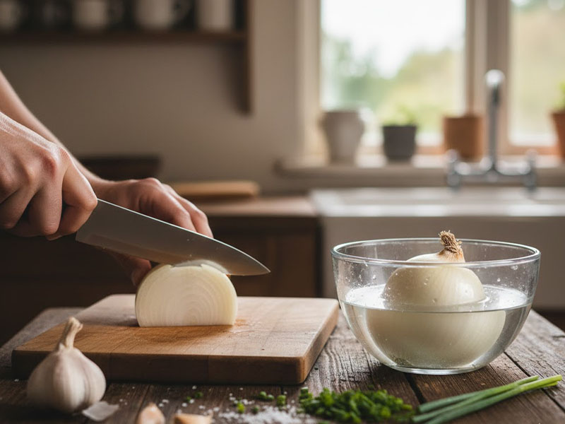 Soğanı Kesmeden Önce Soğuk Suda Bekletmek