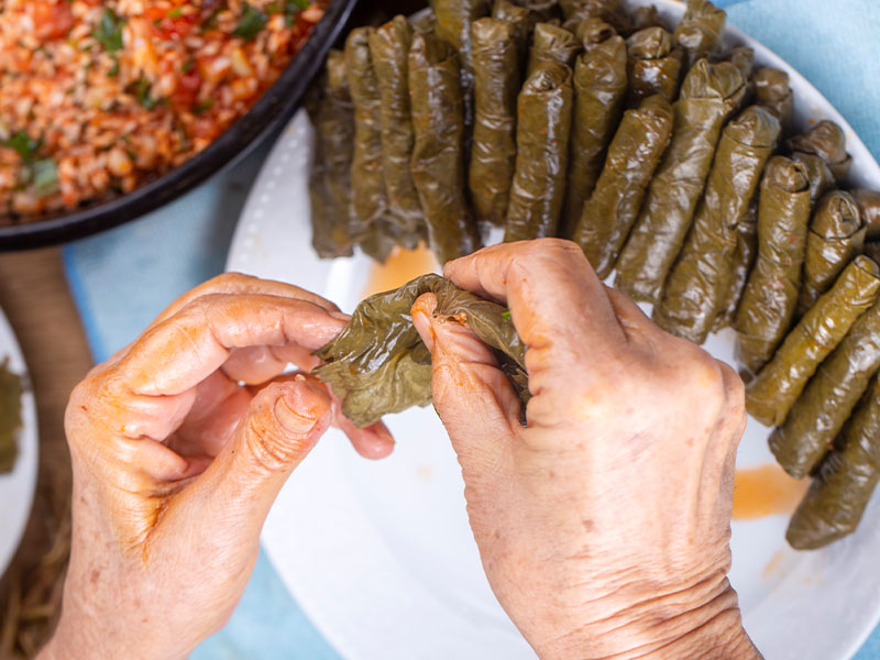 Sarma İçin Yaprakların Düzenlenmesi