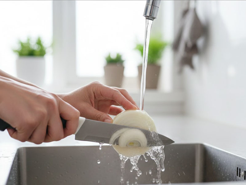 Soğanı Akan Su Altında Kesmek