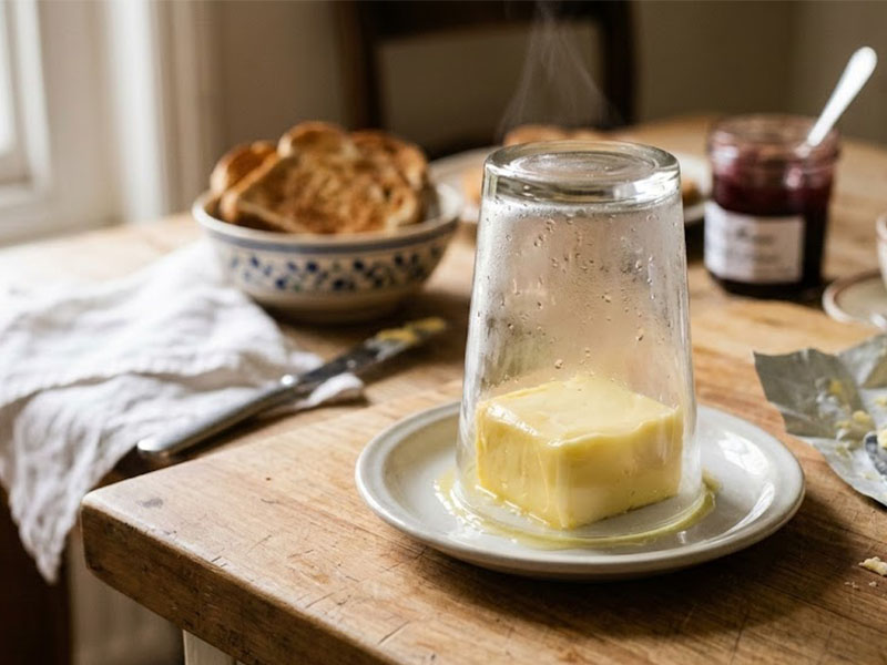 Sıcak Bardak Yöntemiyle Dakikalar İçinde Yumuşak Tereyağı