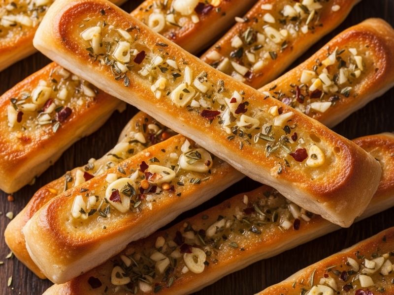 Sarımsaklı Ekmek Çubukları