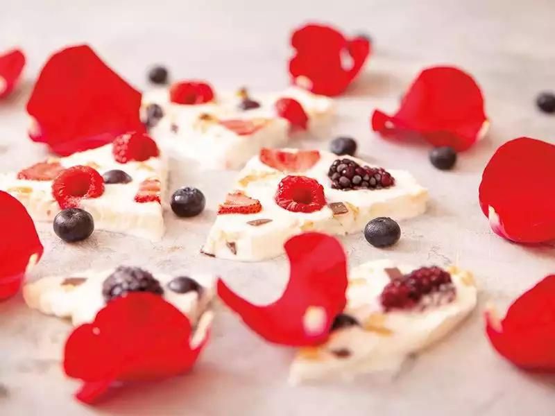 dondurulmuş yoğurt parçaları