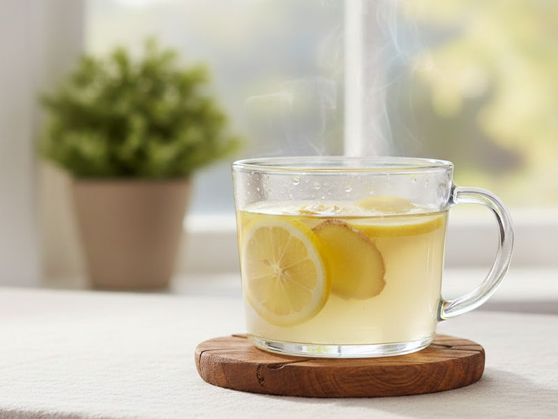 Limonlu Zencefilli Ilık Su