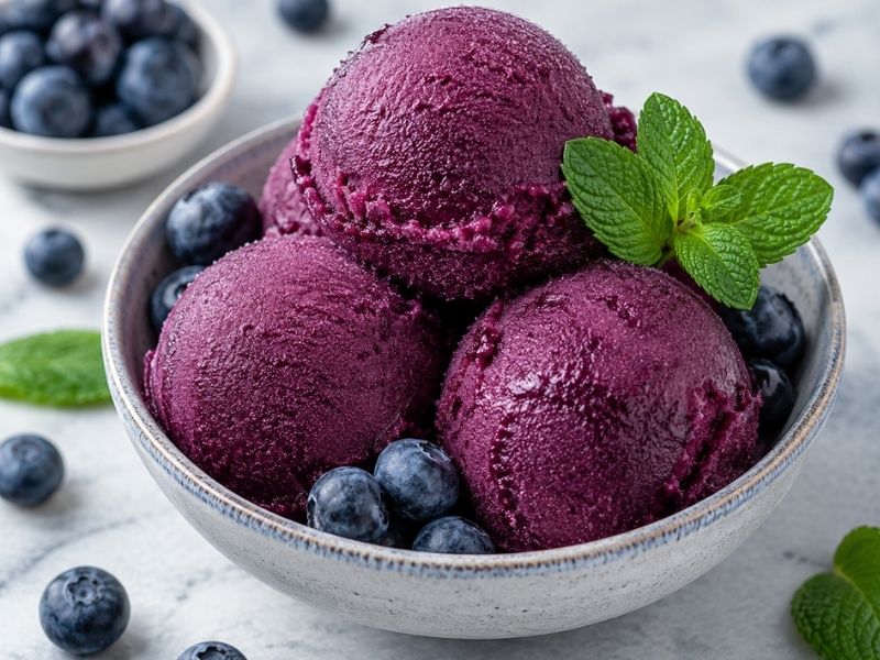Ev Yapımı Yaban Mersinli Vegan Sorbe Tarifi