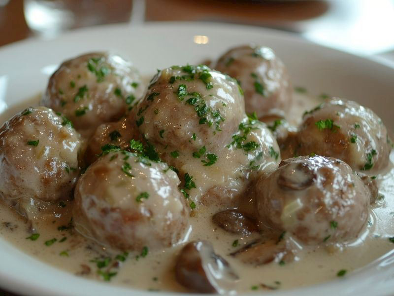 Kremalı Mantarlı Köfte