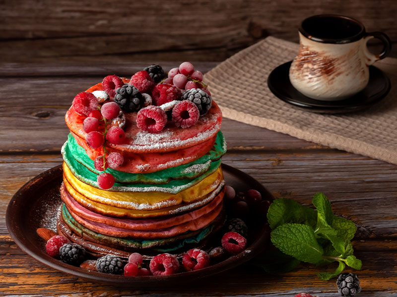 renkli mini pancake kulesi