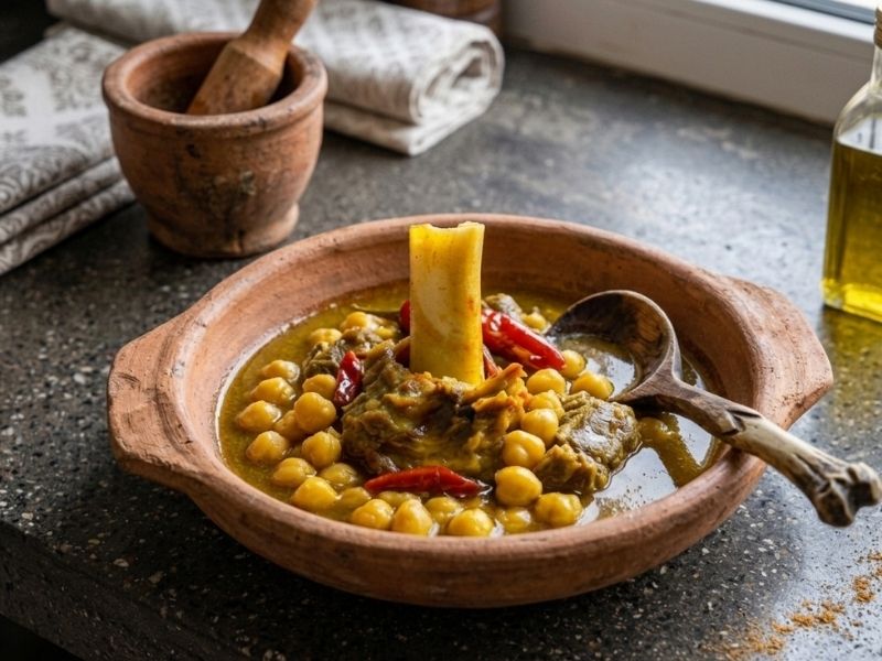 Mor Karaman Koyunu Eti Ve Azkan Nohudunun Uyumu