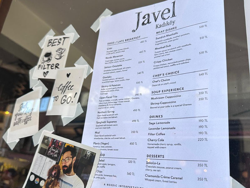 javel kadıköy menü