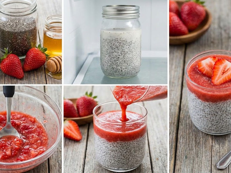 Fit Çilekli Chia Puding