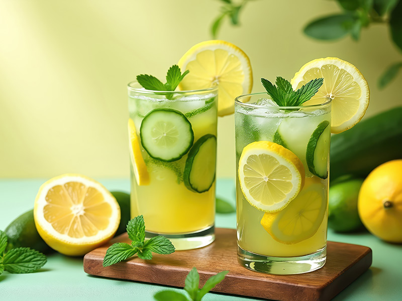 Salatalık ve Limonlu Beyaz Çay