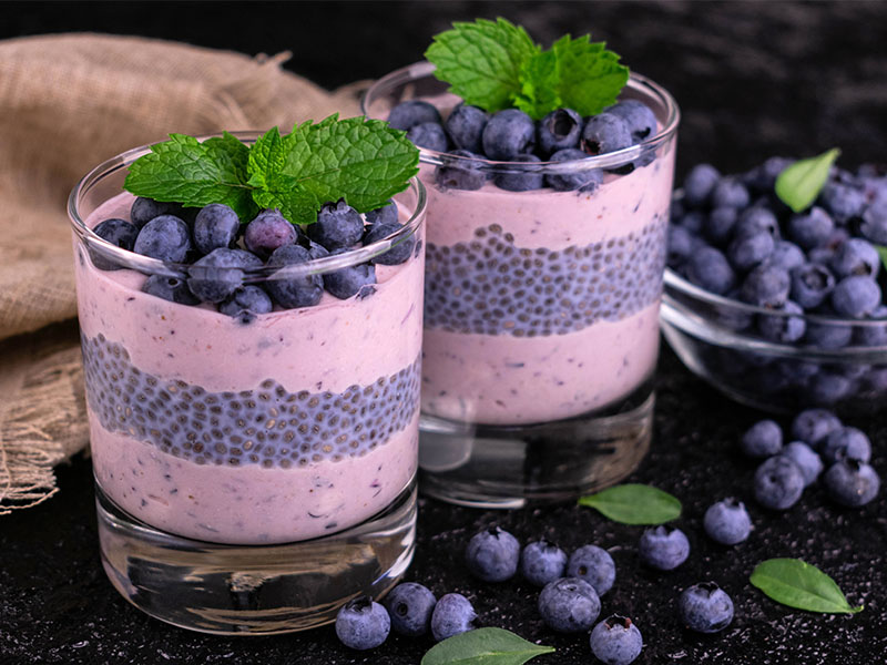 Yaban Mersinli Chia Puding