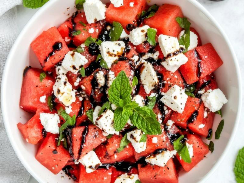 Peynirli Karpuz Salatası