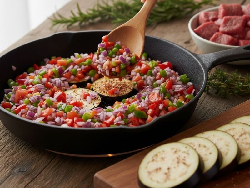 Sebze ve Sos Karışımı Katmanı