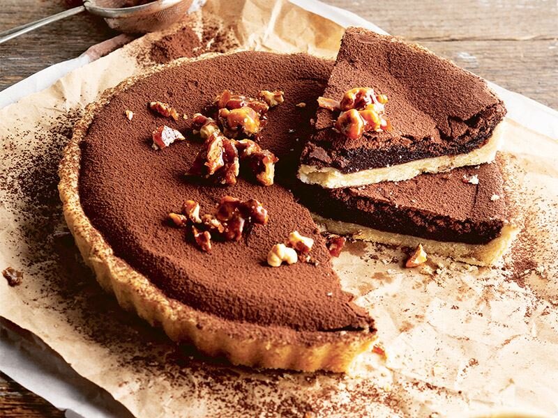 cevizli şekerlemeli çikolatalı tart