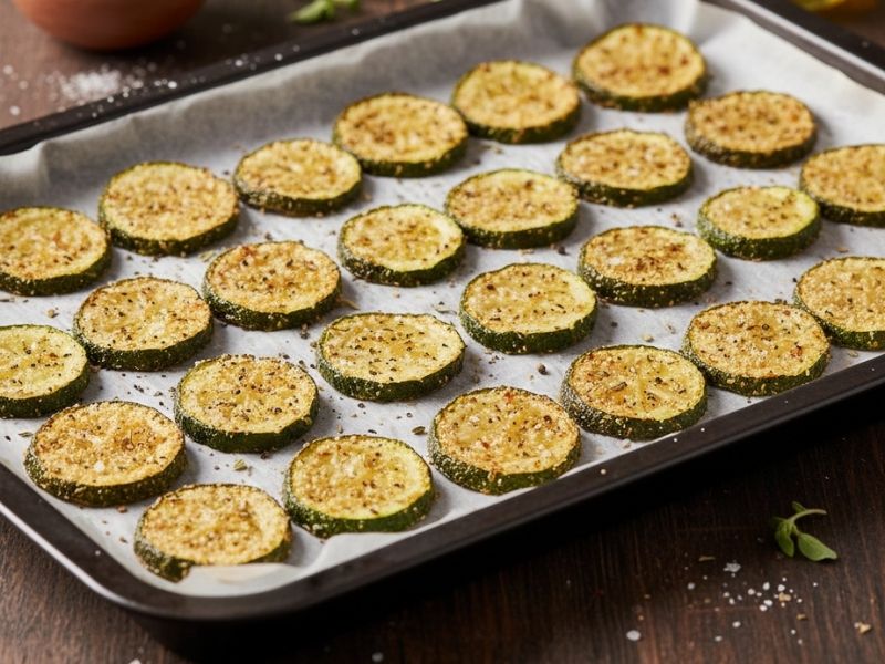 Fırınlanmış Çıtır Kabak Dilimleri