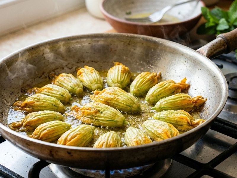 Zeytinyağlı Tavada Pişirme Ve Doğal Su Salma Aşaması