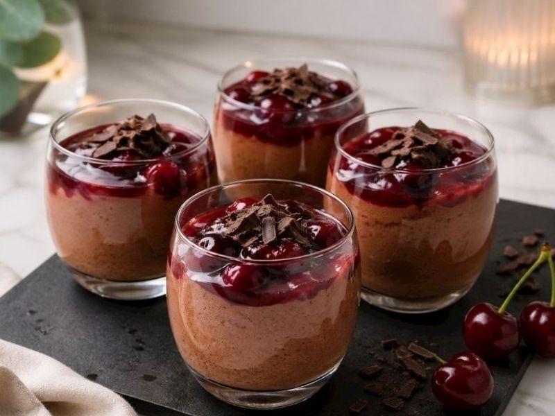 Vişne Soslu Çikolatalı Mousse Tarifi