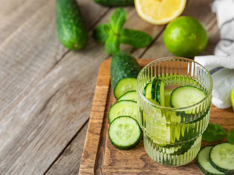 Salatalık ve Naneli Detox Suyu