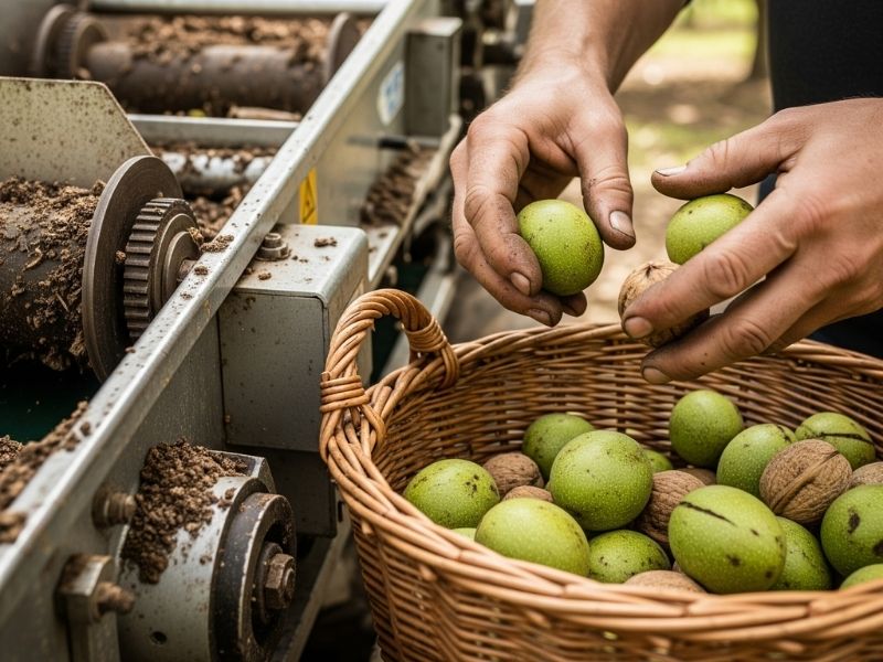 Ceviz Toplama Ekipmanları ve Sepet Kullanımı