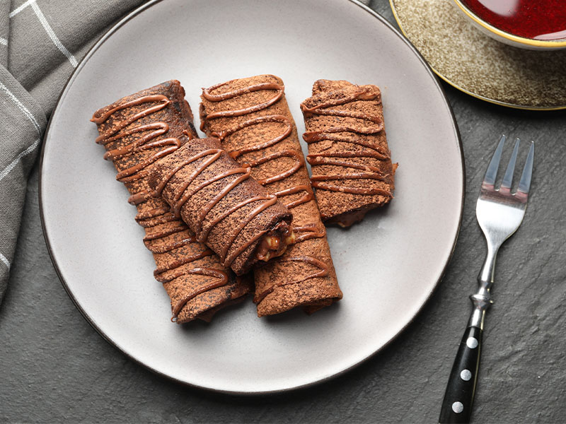 Tavada Kakaolu Krep Rulosu