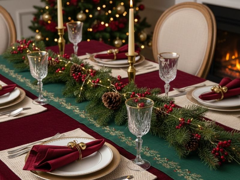 Yılbaşı Temalı Masa Örtüsü ve Runner Kullanımı