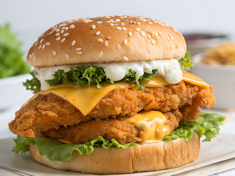 Kaşarlı Tavuk Burger