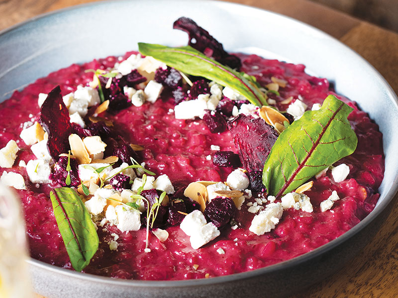 pancarlı keçi peynirli risotto