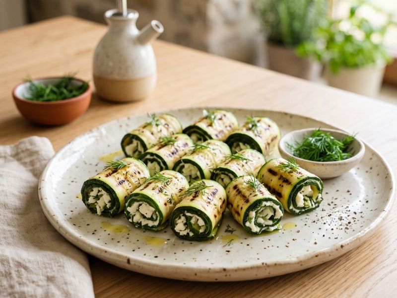 Peynir Dolgulu Kabak Ruloları