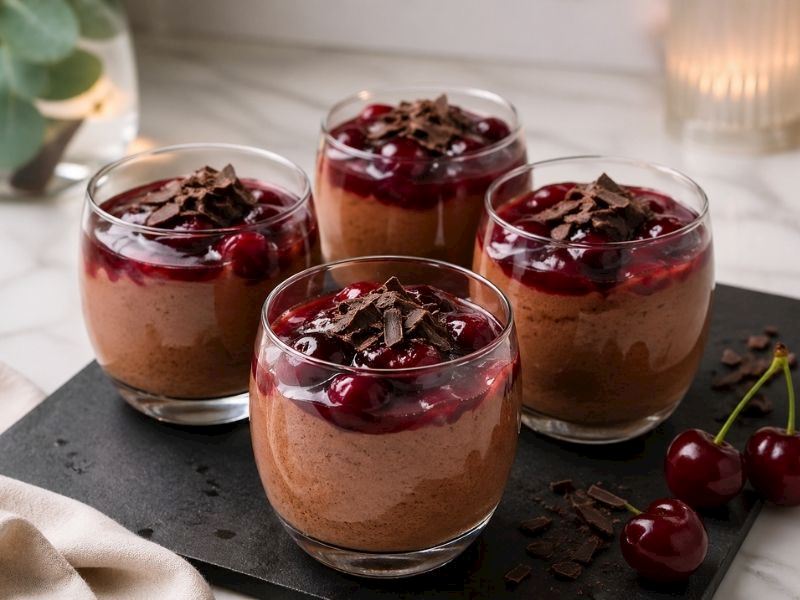 Vişne Soslu Çikolatalı Mousse Tarifi