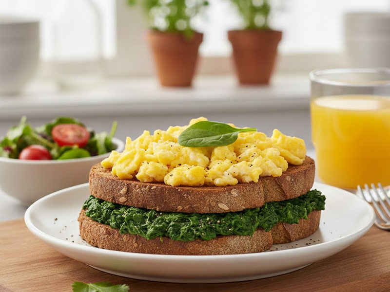 Yumurta ve Ispanaklı Tost