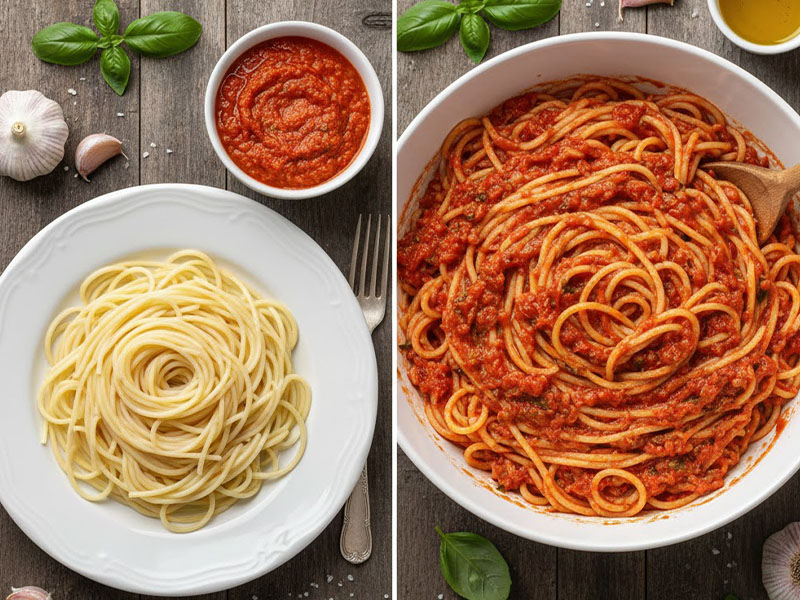 Sos ve Makarnanın Ayrı Servis Edilmesi