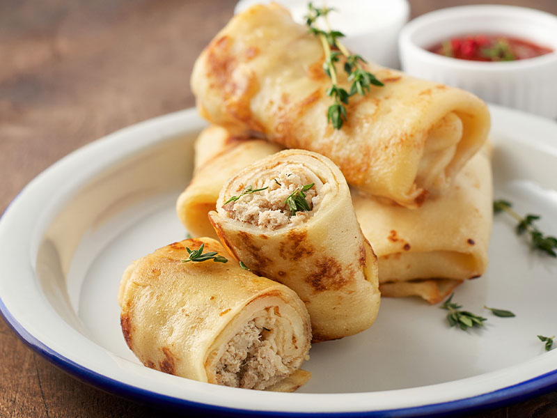 tavuklu krep sarma
