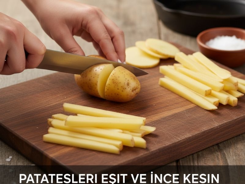 Patatesleri Eşit ve İnce Kesin