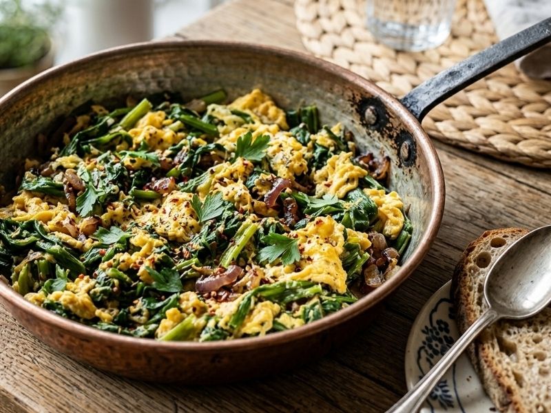 Yumurtalı Çiriş Otu Kavurması