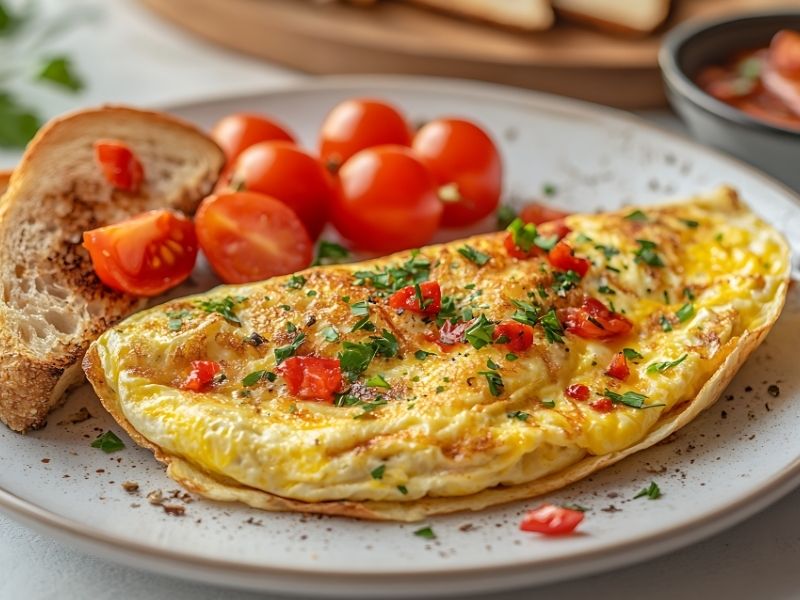Çabuk Hazırlanan Domatesli Omlet