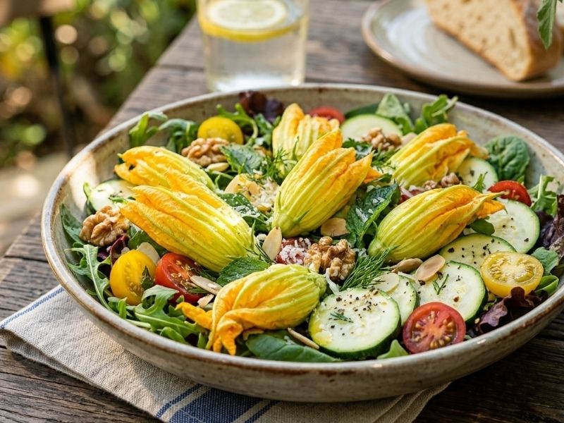 Sofralarda Ferahlık: Taze Kabak Çiçeği Salatası
