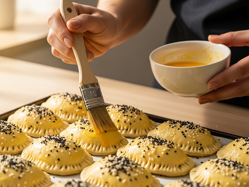 Poğaçaların Üzerini Parlatın