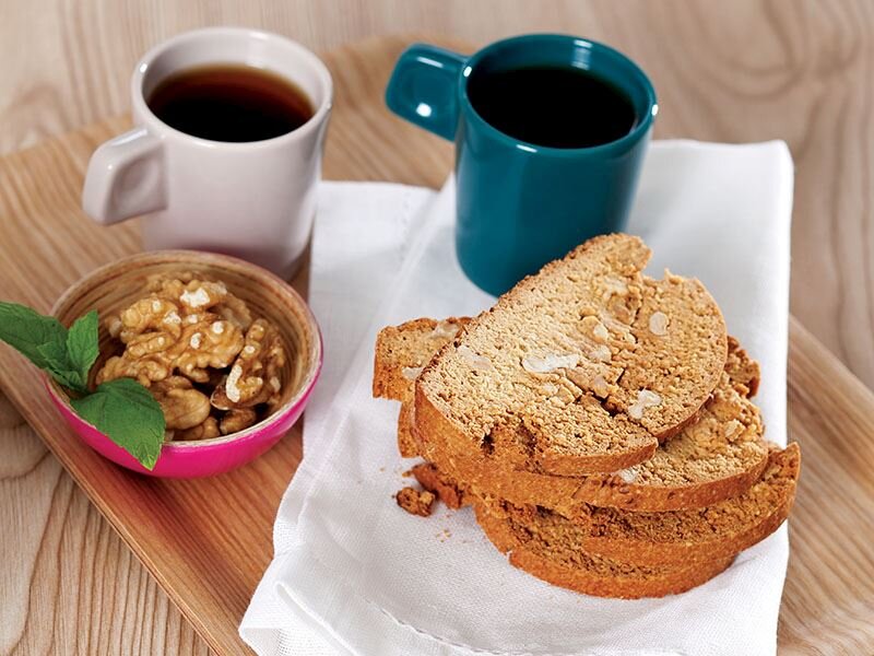 kahveli ve cevizli biscotti