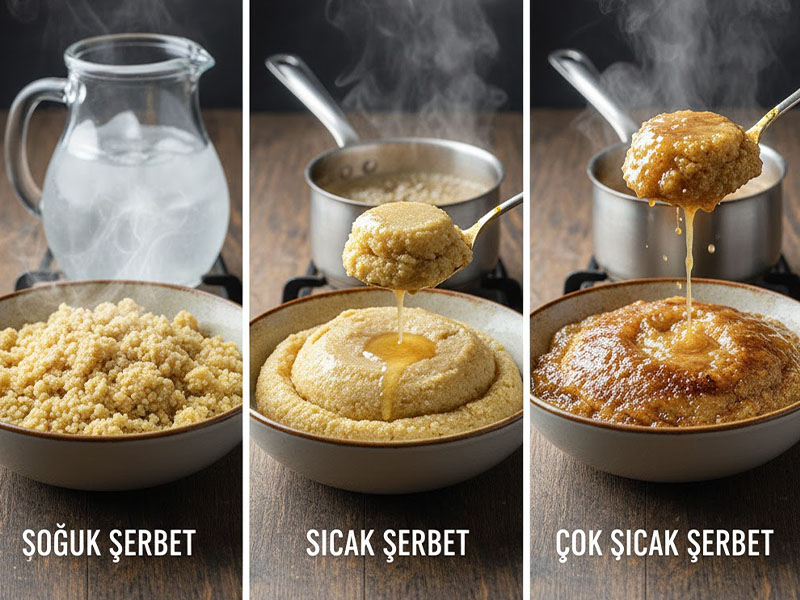 Şerbetin sıcaklığı ve eklenme şekli