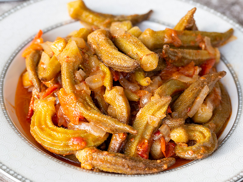 Taze bamya kavurması