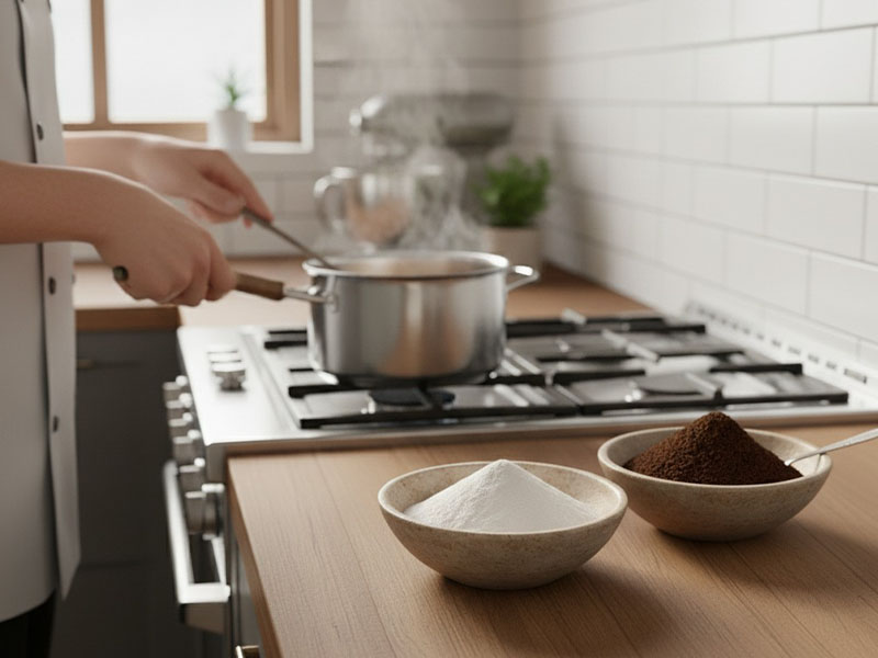 Karbonat veya kahve telvesi kullanmak