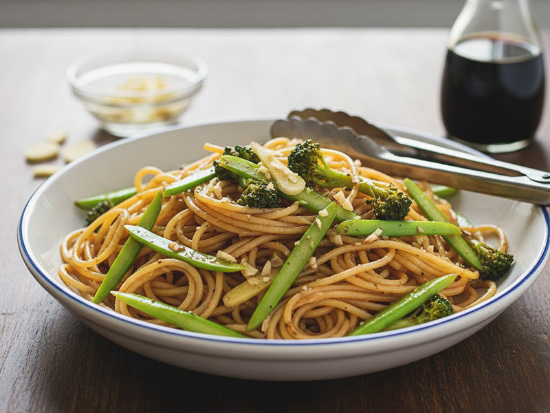 Brokoli Saplı Makarna veya Noodle