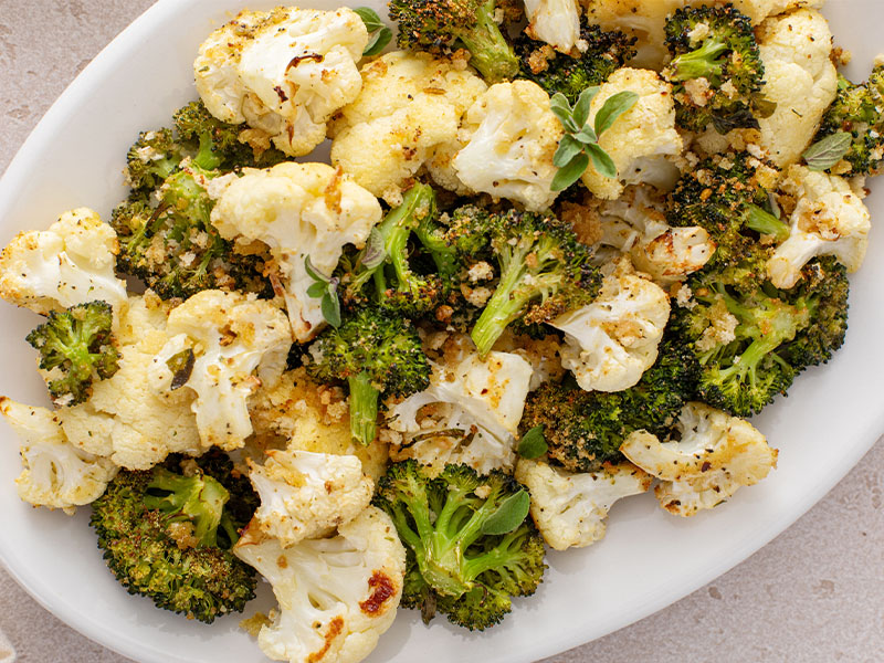 Fırında Kaşarlı Karnabahar ve Brokoli