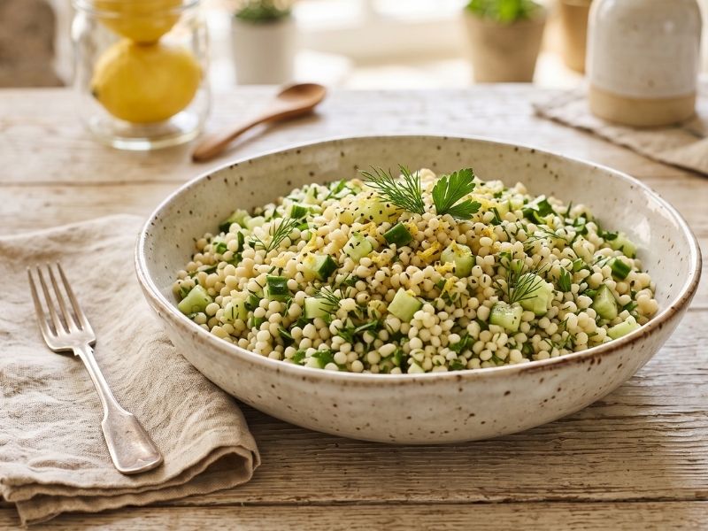 Limonlu Salatalıklı Kuskus Salatası