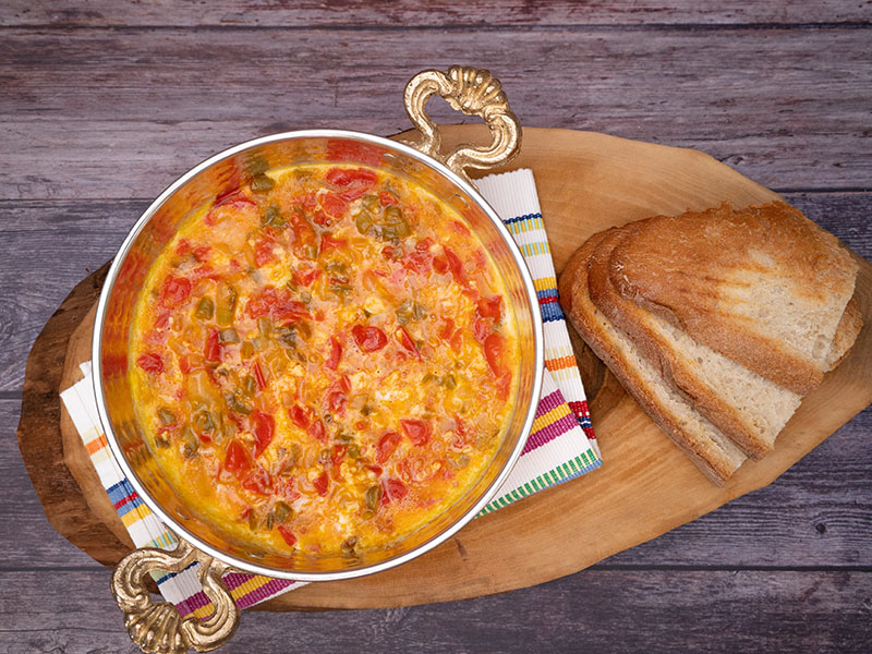 yeşil biberli menemen