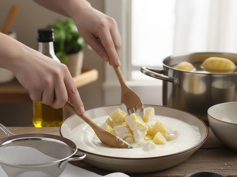 Patatesleri Yoğurtla Buluşturma