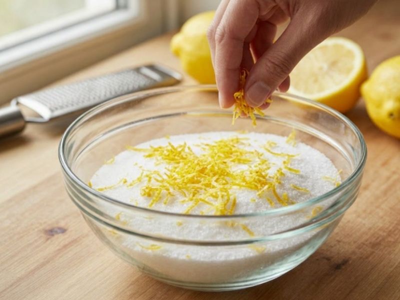 Limonun Sarı Kabuklarını Toz Şekerle Ovun