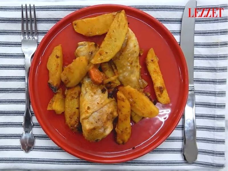 fırında patatesli tavuk